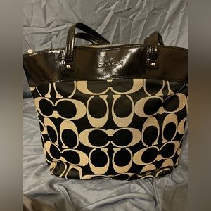 Coach Black Patent Leather Shoulder Bag